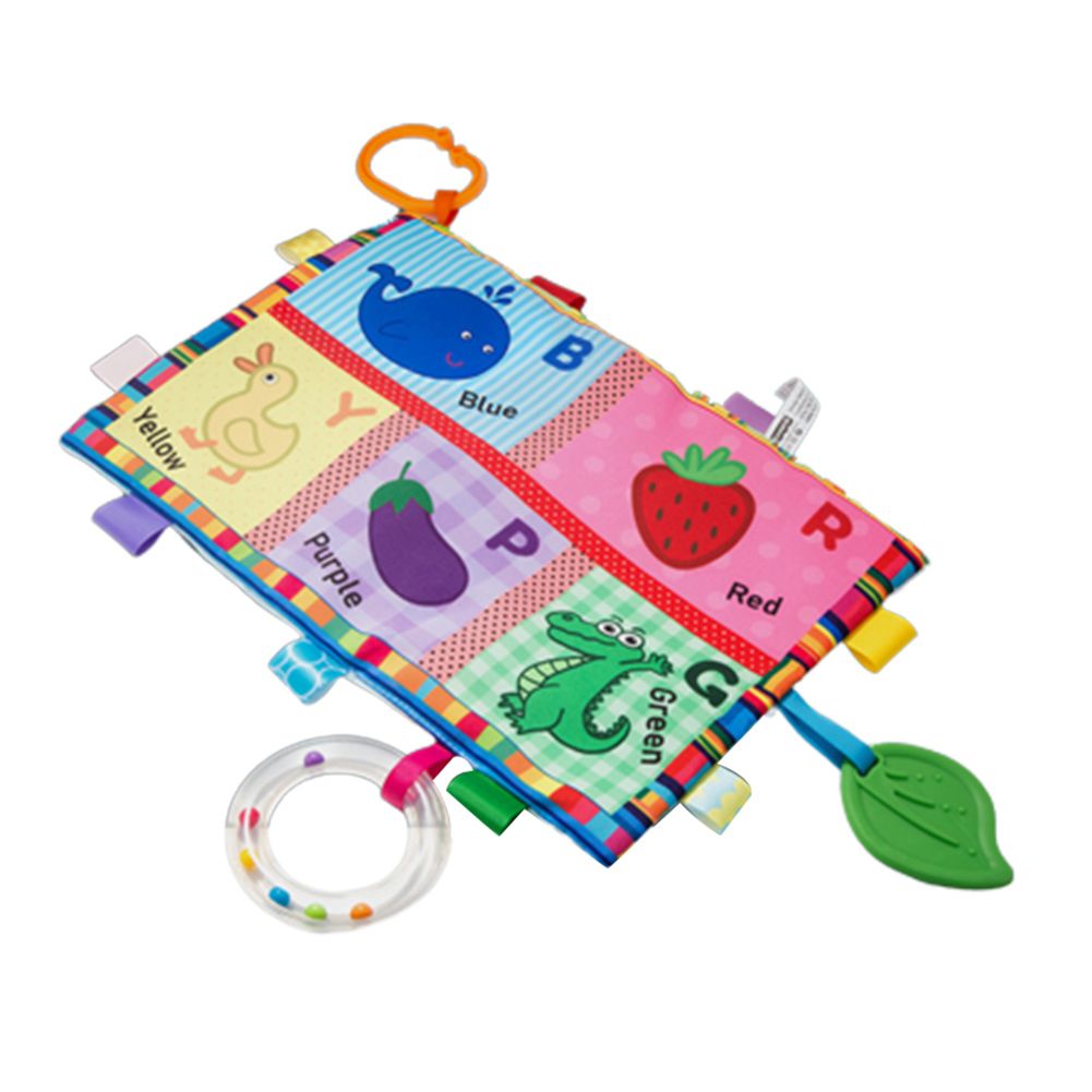 Cartoon Fruit Animal Baby Soft Cloth Book Blanket Rattle Teether Educational Toy