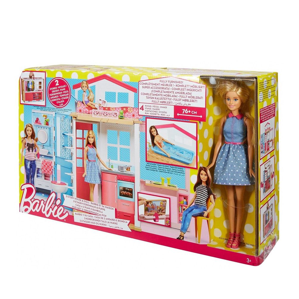 Mattel Barbie Doll House Two Story Fully Furnished Doll House and Doll (1 Doll included)(null)