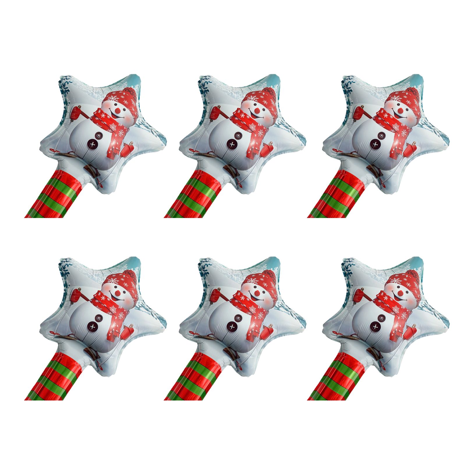6Pcs Inflatable Balloon Tear Resistant Thick Flexible Christmas Decor Balloon Stick for Kids