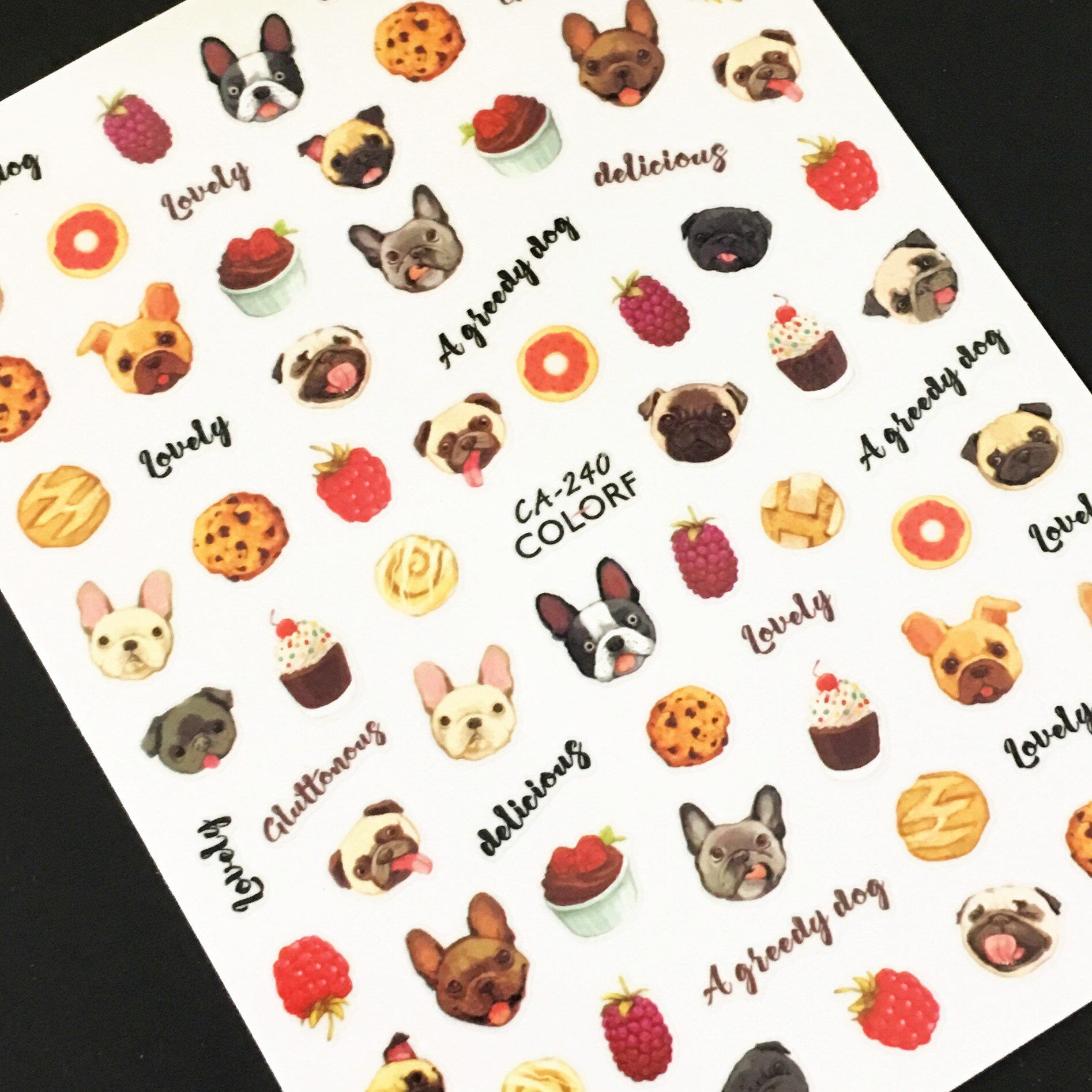 Newest CA538 541 542 Cartoon cats and dogs design nail art sticker decal stamping back gule DIY nail decoration wraps