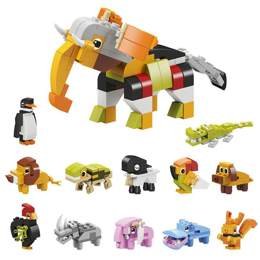 Building Blocks Toys Plastic Children Kids Toys Cartoon Animal Figures Bricks