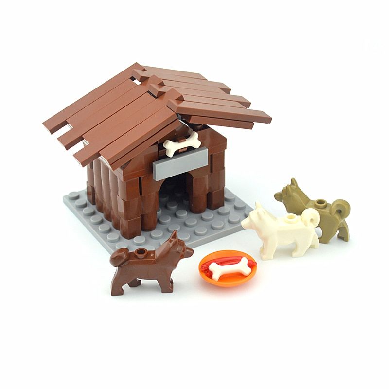 City MOC Blocks Creator Bricks TV Computer Sofa Bed Desk Models DIY Kennel Set Creative Building Blocks Toys for Children Gifts