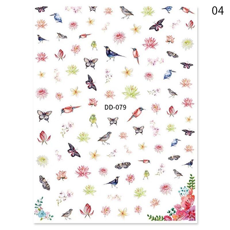 3D Nail Sticker Colorful Butterfly Design Transfer Nail Sticker Paper Beautiful Nail Decals Decoration Nail Art Accessories DIY