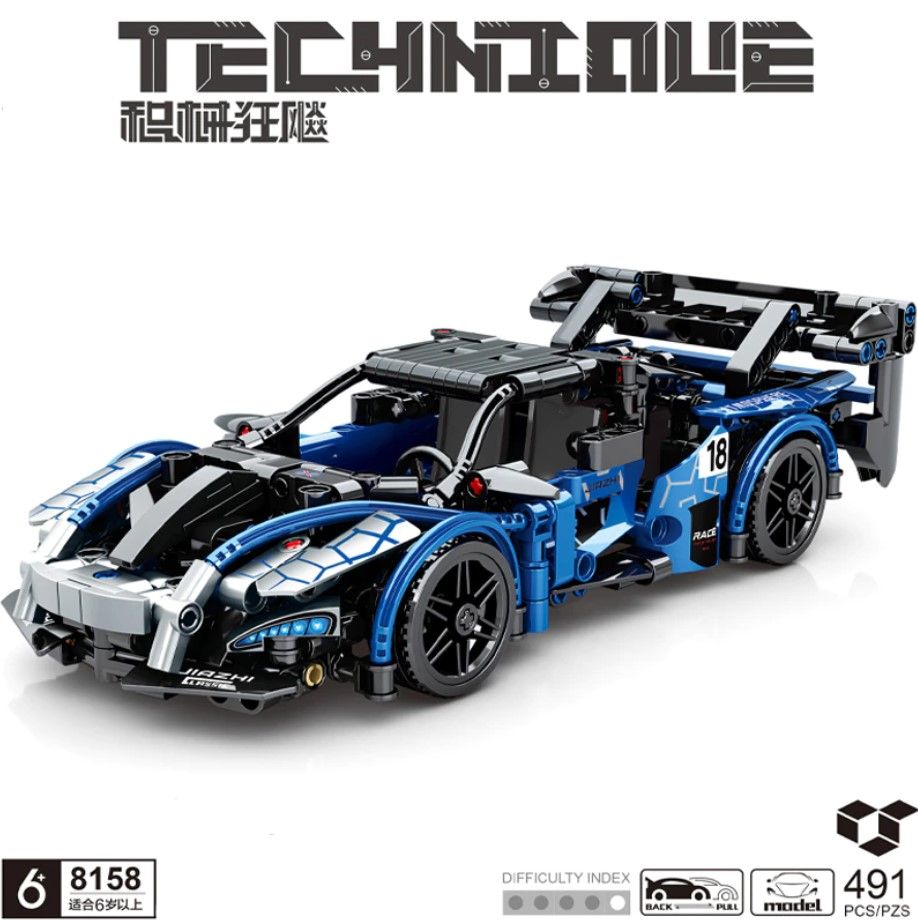 491 Pcs Technic McLaren Senna GTR Toy Car Lego Model Building Kit Build and Display an Authentic McLaren Supercar