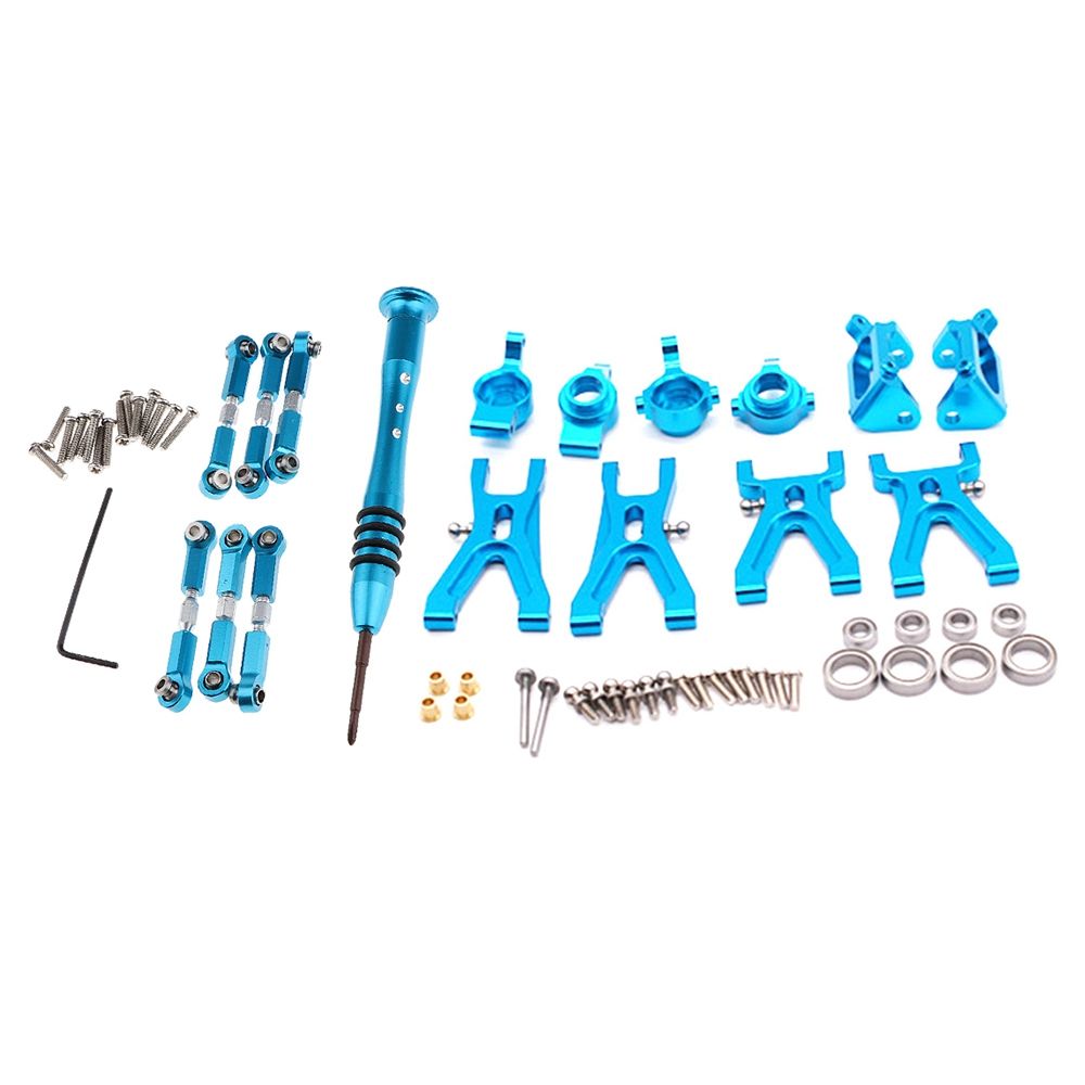 for WLtoys Upgrade Metal Adjustable Rods A959B A969 A979 K929 ,Blue & Upgrade Suspension Arm & Front/Rear Hub C Seat(null)