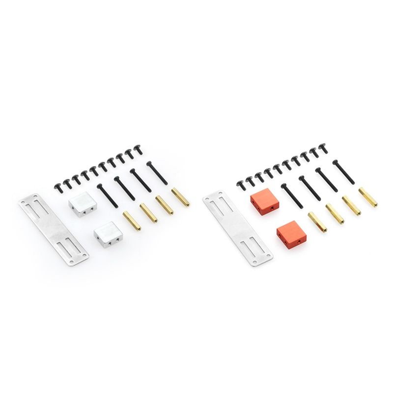 2 Pcs Metal Servo Fixed Mount Bracket Kit for MN D90 D91 D99S MN99S 1/12 RC Truck ,Silver & Red