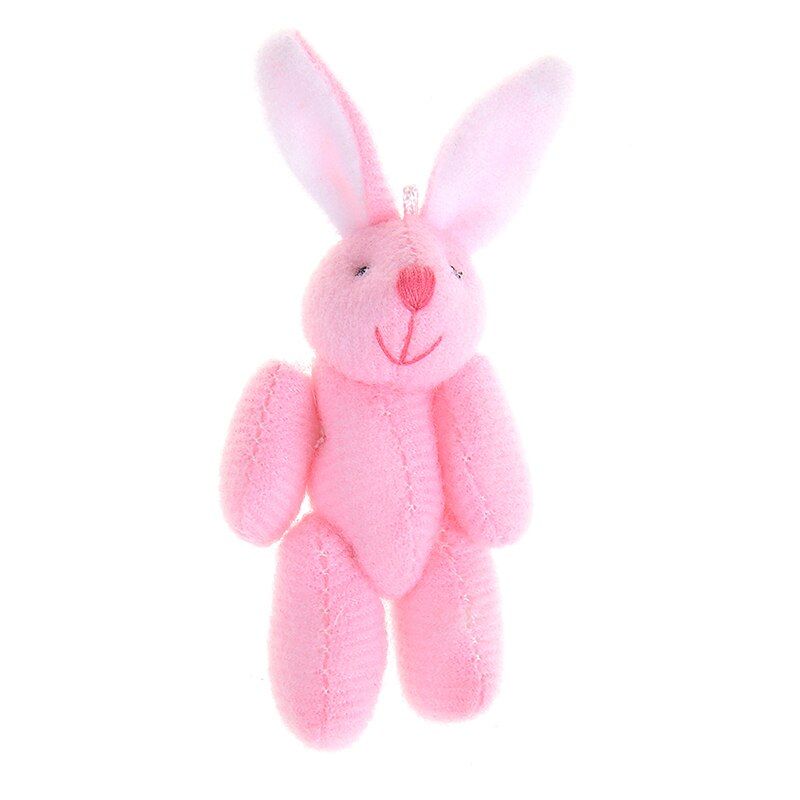 Cute Lovers Friends Gift 6cm Soft Plush Rabbit Bunny Dolls Key Bag Pendants Couple Bear Rabbit Plush Keychain