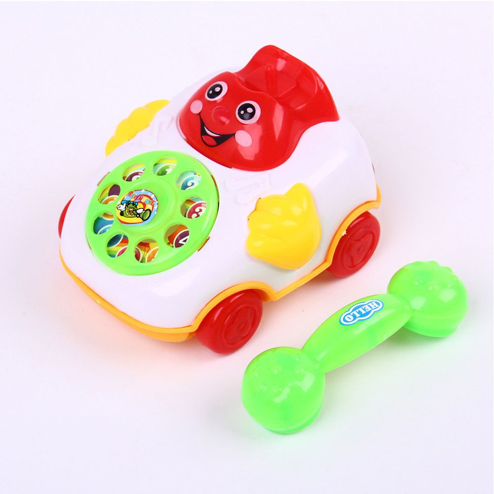 Baby Toy Cartoon Smile Pull Wire Phone Educational Developmental Kids Gift Game
