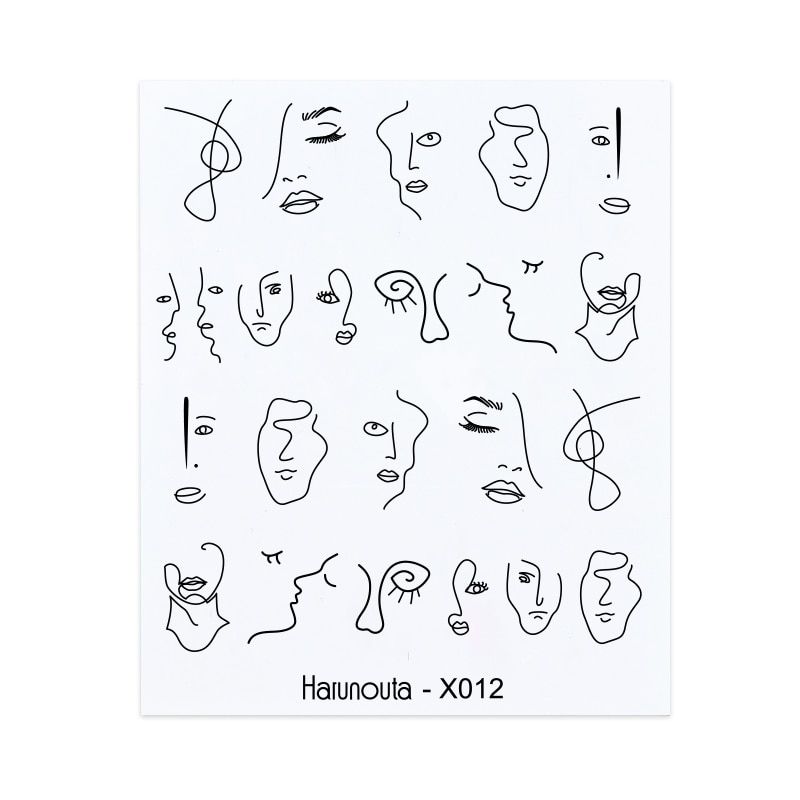 Harunouta Nail Water Decals Transfer Stickers Flower Butterfly Geometric Slider Nail Foil Wraps Nail Art DIY Decorations Tools