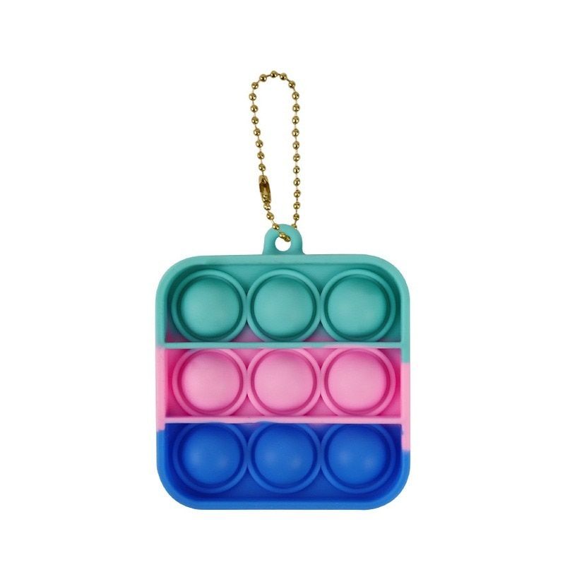Fidget Sensory Toy Mini Pop Pops Push Bubble Figet Simple Dimple Toy Keychain Ring Anti-stress Board Autism Educational Toy