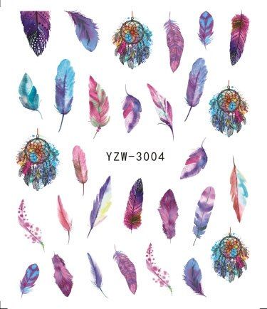 1 Piece Nail Water Sticker Feather Dreamcatcher Design For Nails Art Decal Slider Wraps Decor Tip Manicure