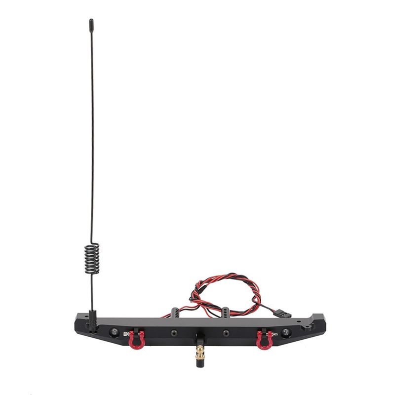 Harmony Metal Rear Bumper with LED Light Antenna Tail Hook for 1:10 RC Crawler Car TRAXXAS TRX4 Axial SCX10 90046 Tik Tok