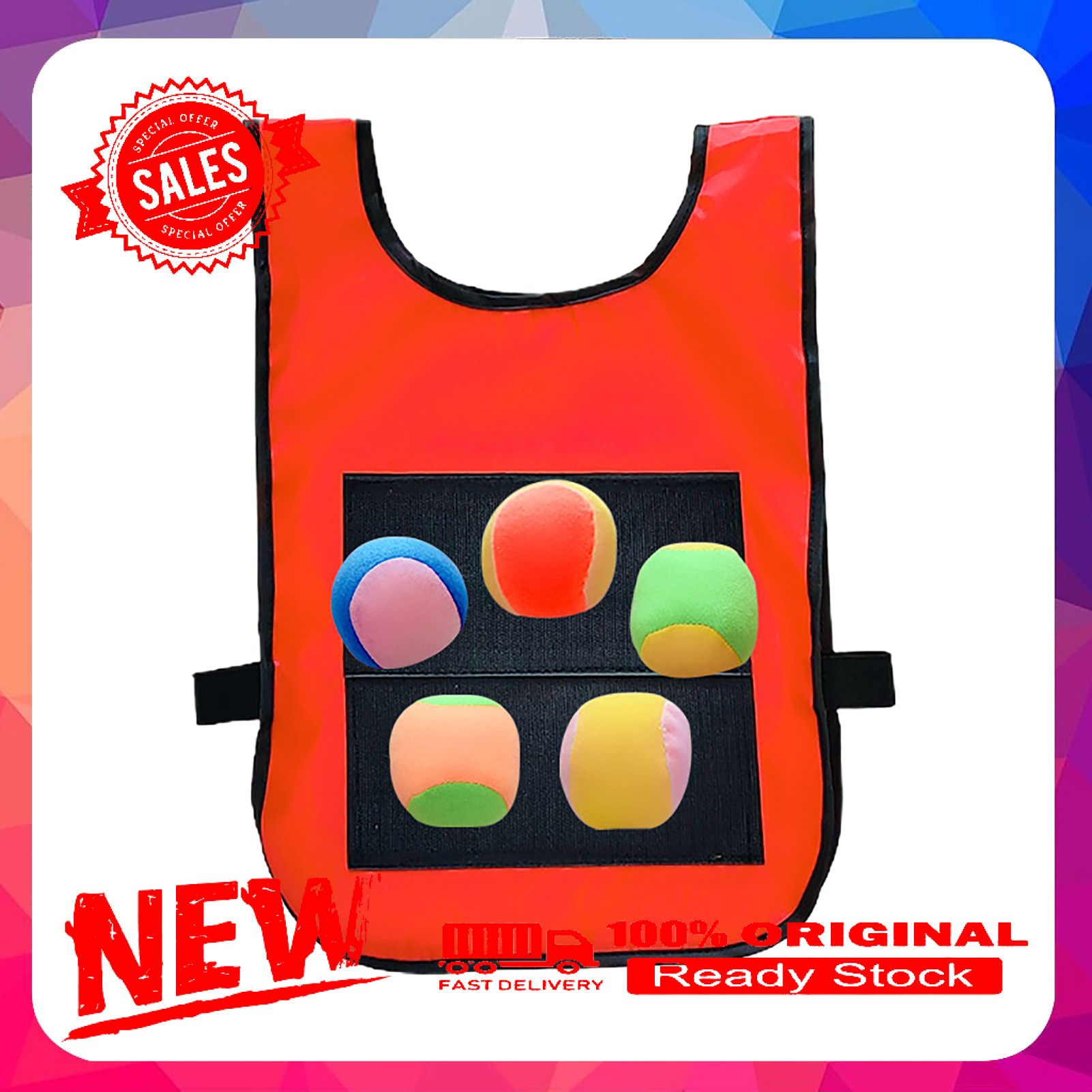 Children Outdoor Sport Game Props Sticky Jersey Vest Waistcoat Throwing Toy