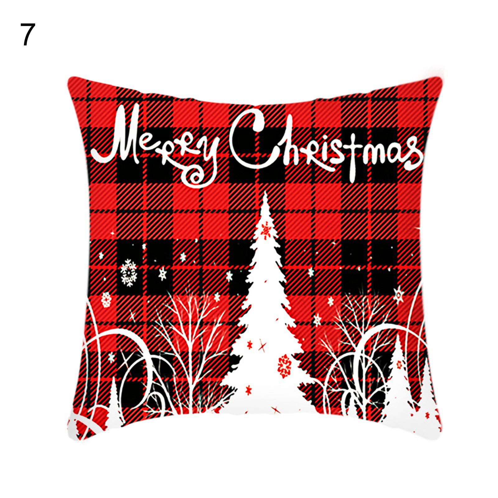 Square Pillowcase Lightweight Adorable Santa Claus Pattern Pillowcase