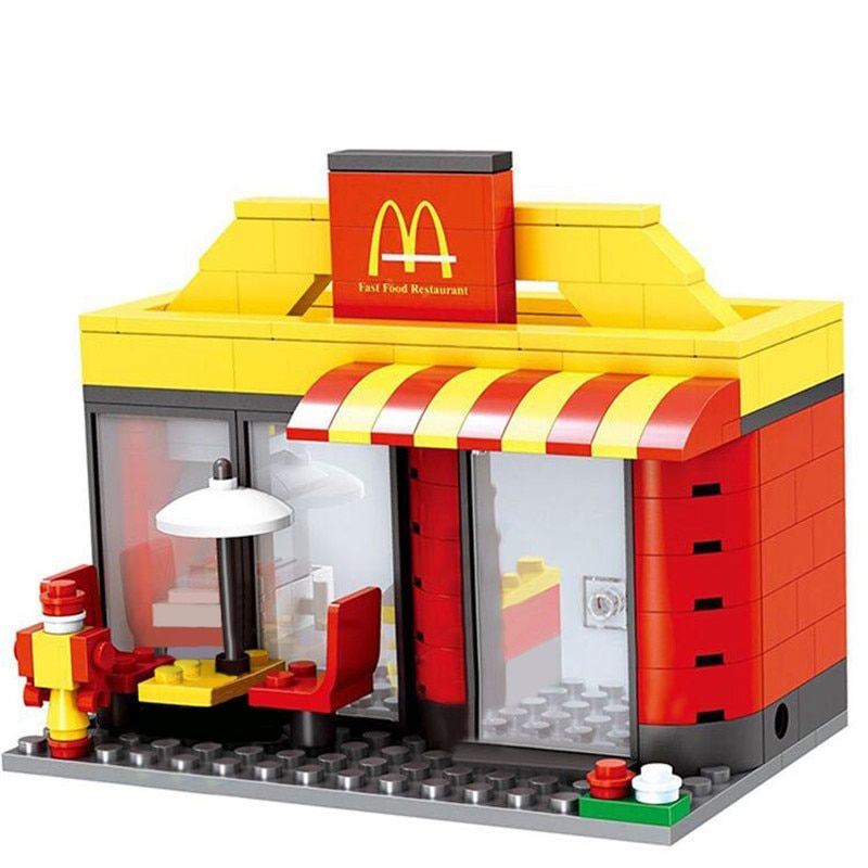 Compatible Toy City Mini Street Cafe Food Retail Convenience Store Architecture Building Blocks Sets Toys For Children