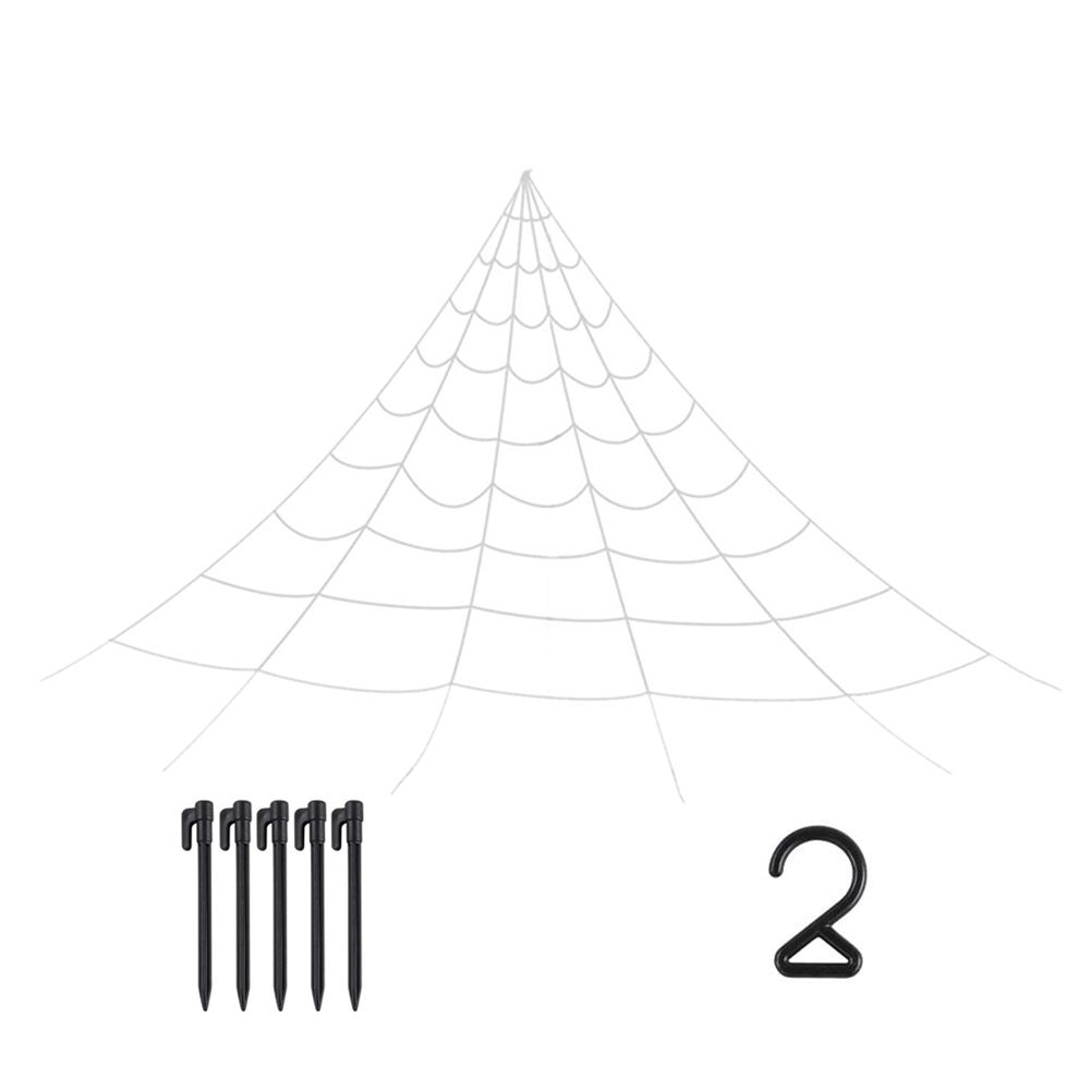 Halloween Decorations Spider Web with Gutter Hook Set 5M Giant Outdoor Party Yard Triangular Spider Web Decor Stretch