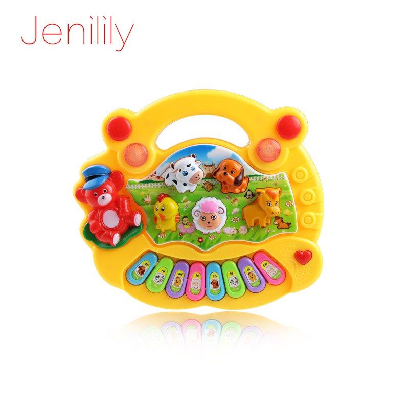Jenilily Baby Kid's Animal Farm Mobile Piano Smart Music Toy Electric ENGLISH Early Education Xmas Gift toy for children JN5031