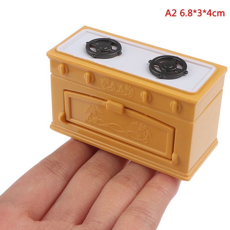 Dollhouse Miniature cooking bench refrigerator Toys Kitchen Accessories