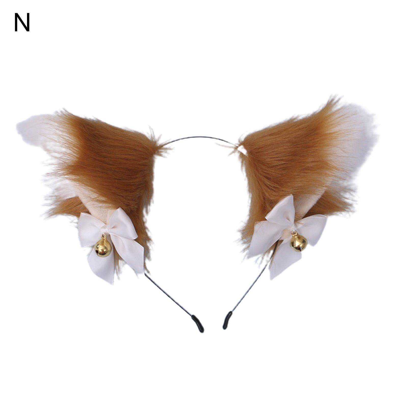 Simulation Animal Plush Ear Design Headwear Cosplay Party Decor Prop with Bell