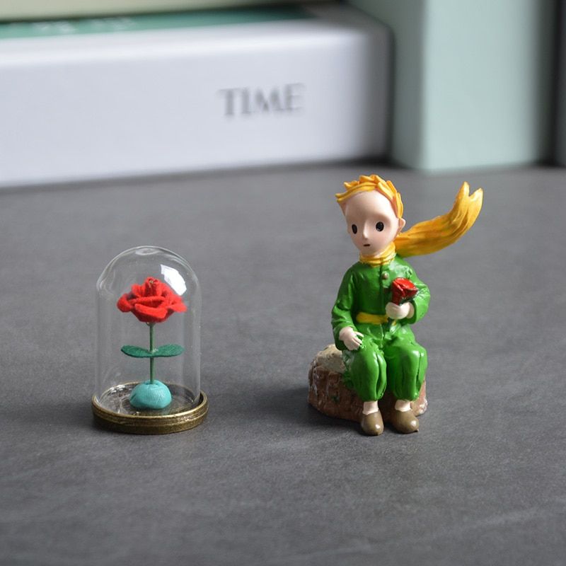 Lovely The Little Prince Rose Action Figure Fox Resin Figurine Collection Model Doll for Girl Boy Gift Home Desktop Decoration