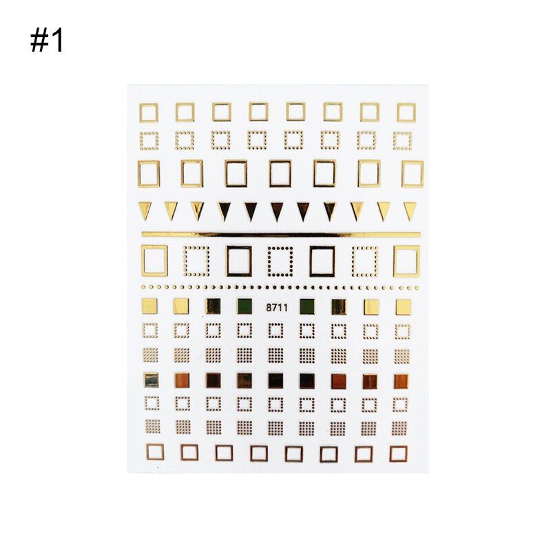 Gold Silver 3D Nail Sticker Striping Tape Lines Design Multi-size Strip Tape Adhesive DIY Foil Butterfly Nail Art Decals Decor