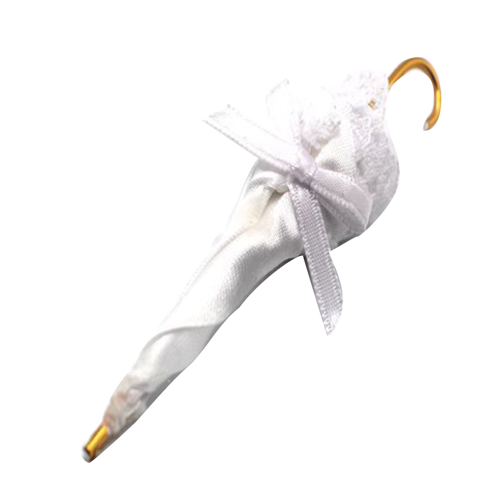 Solid Color Lace Bow Decor Miniature Umbrella Photo Scene Toy DIY Craft Prop