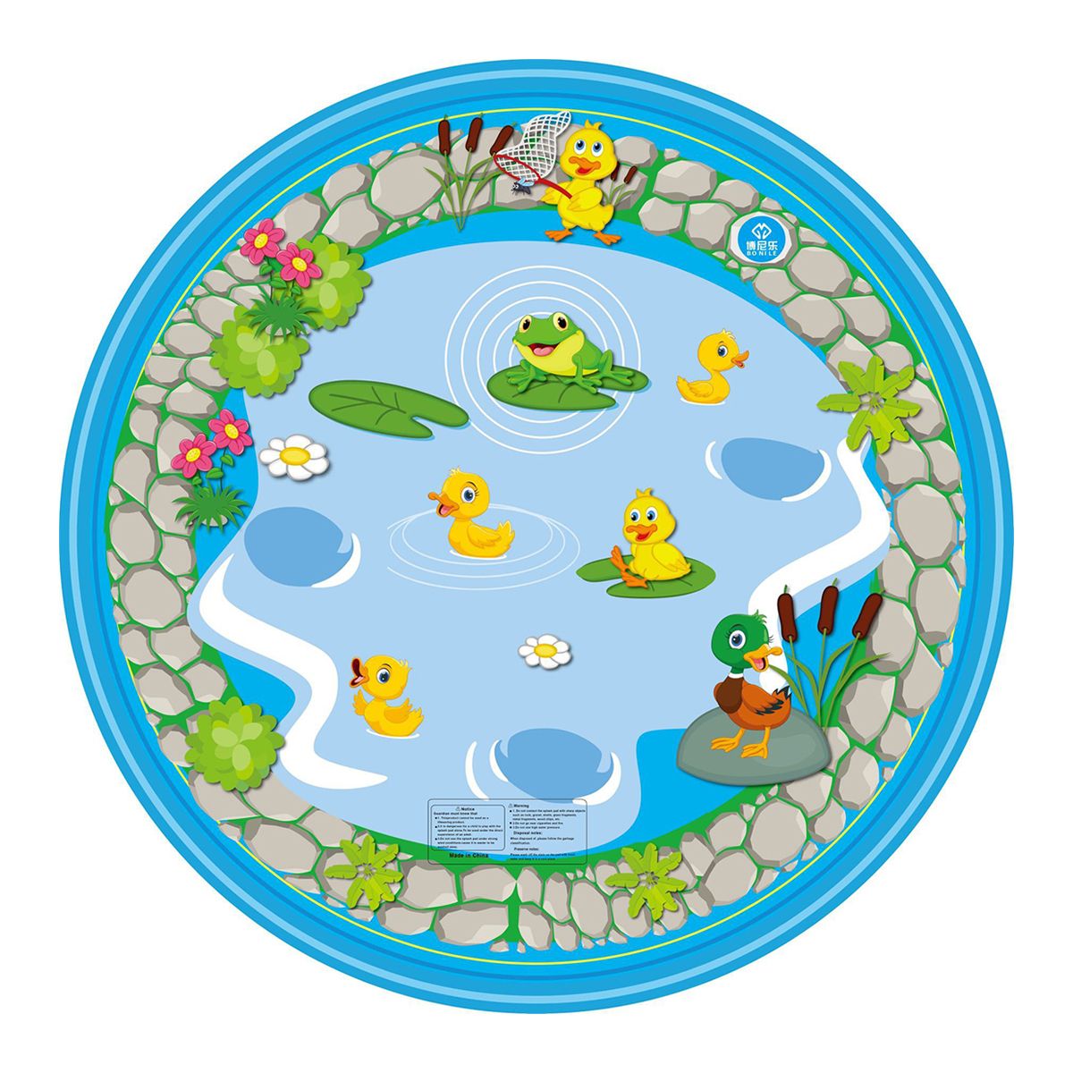Kids Inflatable Fish Shape Water Splash Play Pool Playing Sprinkler Mat Outdoor