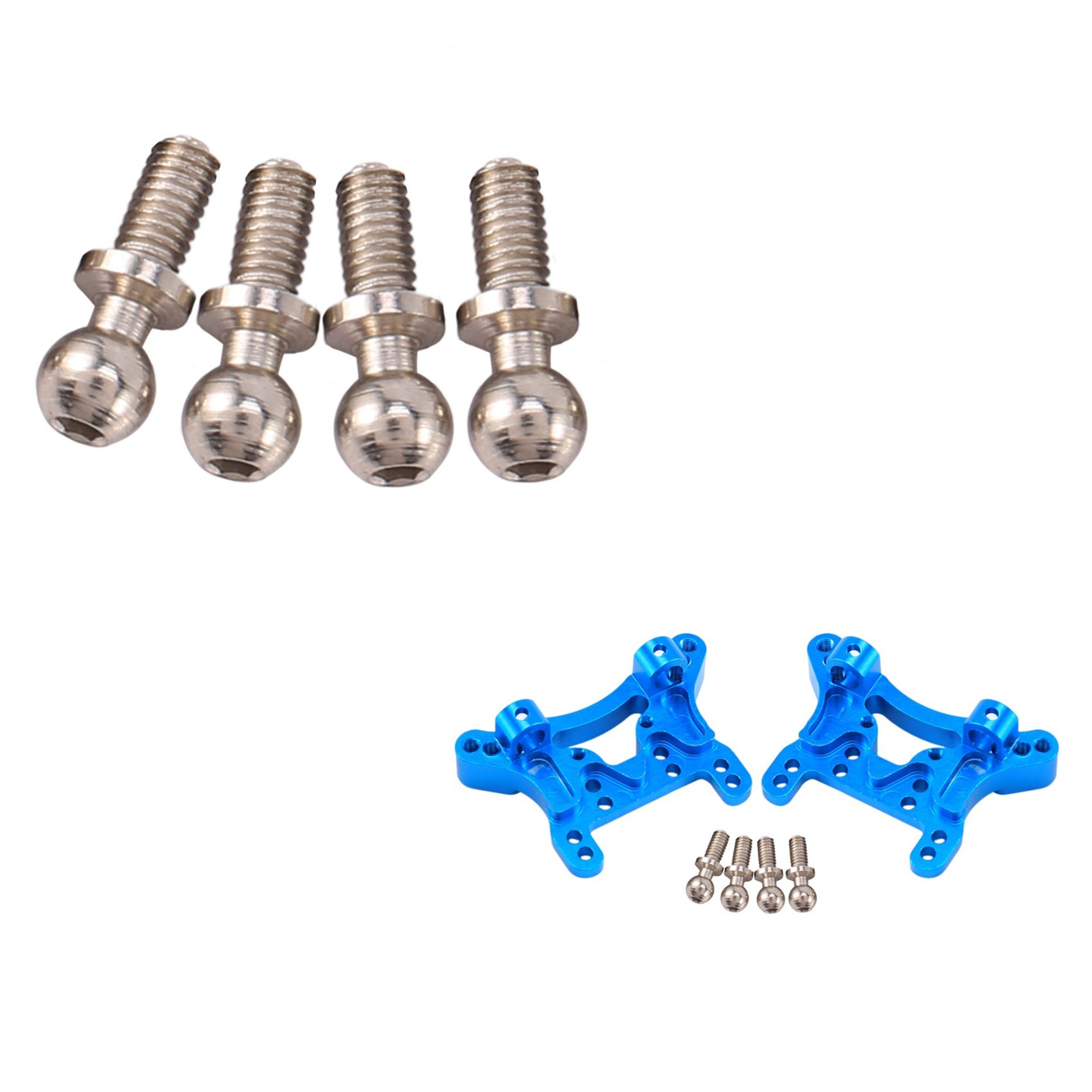 2 Set RC Car Part: 1 Set Upgrade Metal Shock Absorber Board & 1 Set F/R Metal Dogbone Transmission Shaft