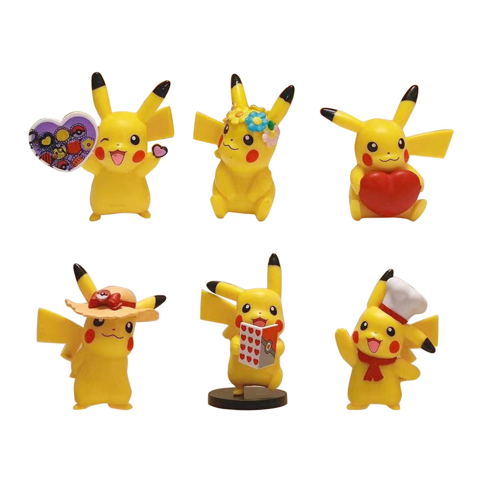 6Pcs Action Figures Eye-catching Realistic PVC Cute Christmas Decoration Cartoon Figures for Children