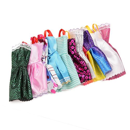 10Pcs/Lot Mixed Styles Short Gown Clothes Tut-u Princess Dresses for Dollhouses