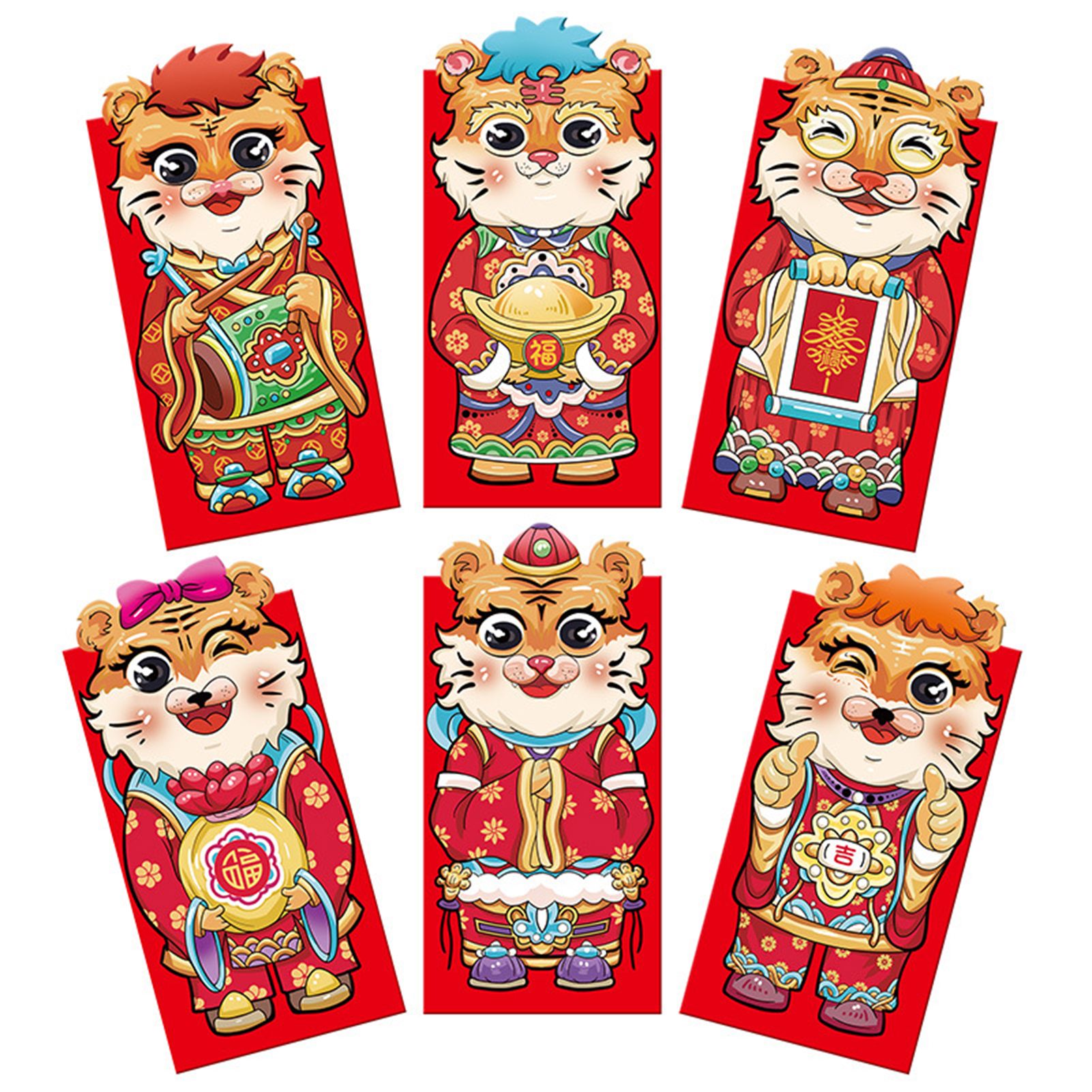 Chinese Red Envelopes Thicker Material Traditional Auspicious Elements Red Packets