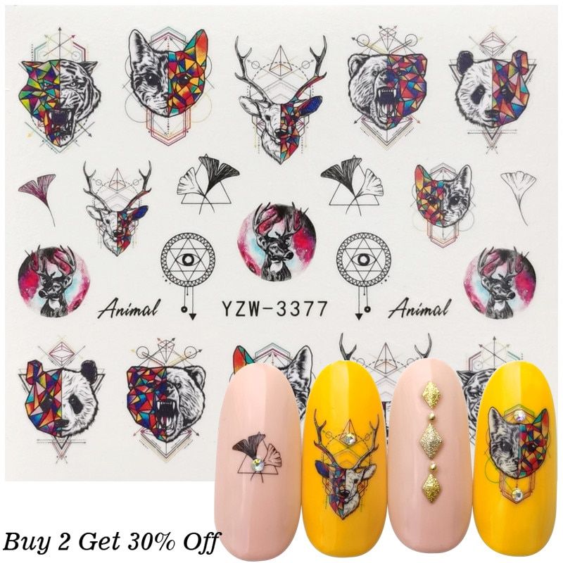 2020 Spring  Arrival Lavender Succulents Nail Art Water Transfer Sticker Decoration Slider Decal Manicure Tool