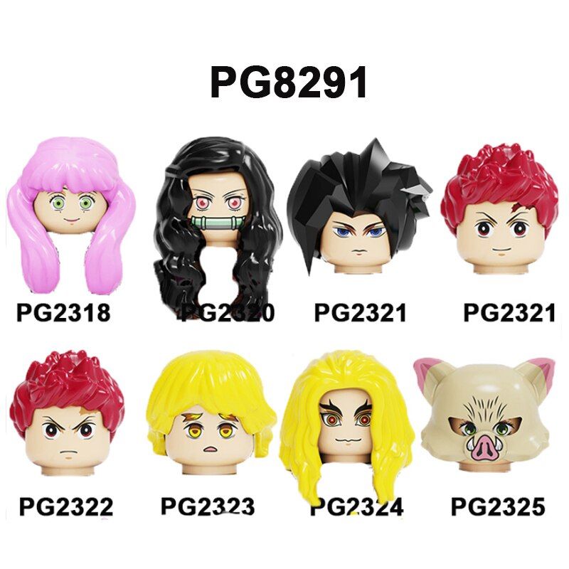 8pcs/set Building Block Demon Slayer Japan Popular Anime Character Kamado Tanjirou Kamado Nezuko Bricks For Kids Gift Toy PG8291