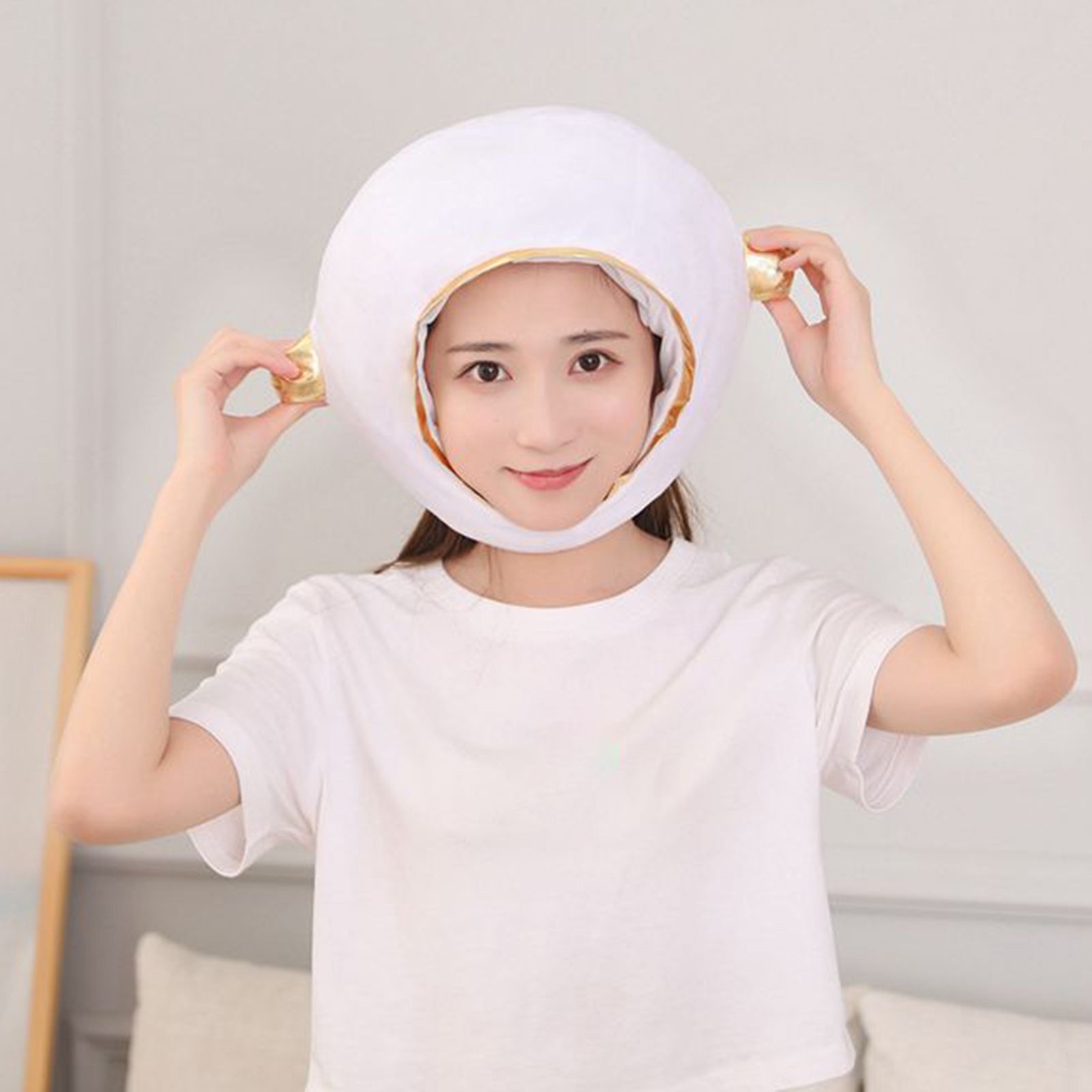 Greenhome Plush Doll Headgear Skin-friendly High Elasticity Eye-catching Astronaut Soft Plush Headdress Cap for Girl