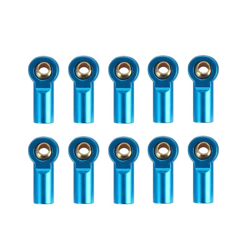 10Pcs Metal M3 Link Tie Rod End Ball Joint for 1/10 RC Car Crawler AXIAL SCX10 D90 D110 Taya CC01,Blue