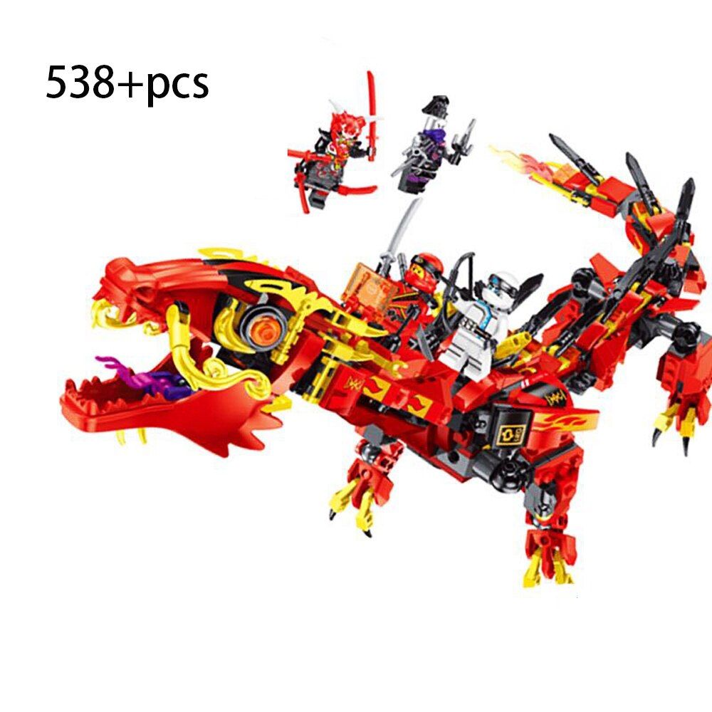 Compatible LEGO Ninjago Masters Spinjitzu Dragon Kai Cole Zane Transformation DIY Building Blocks Bricks Christmas Toy For Kid