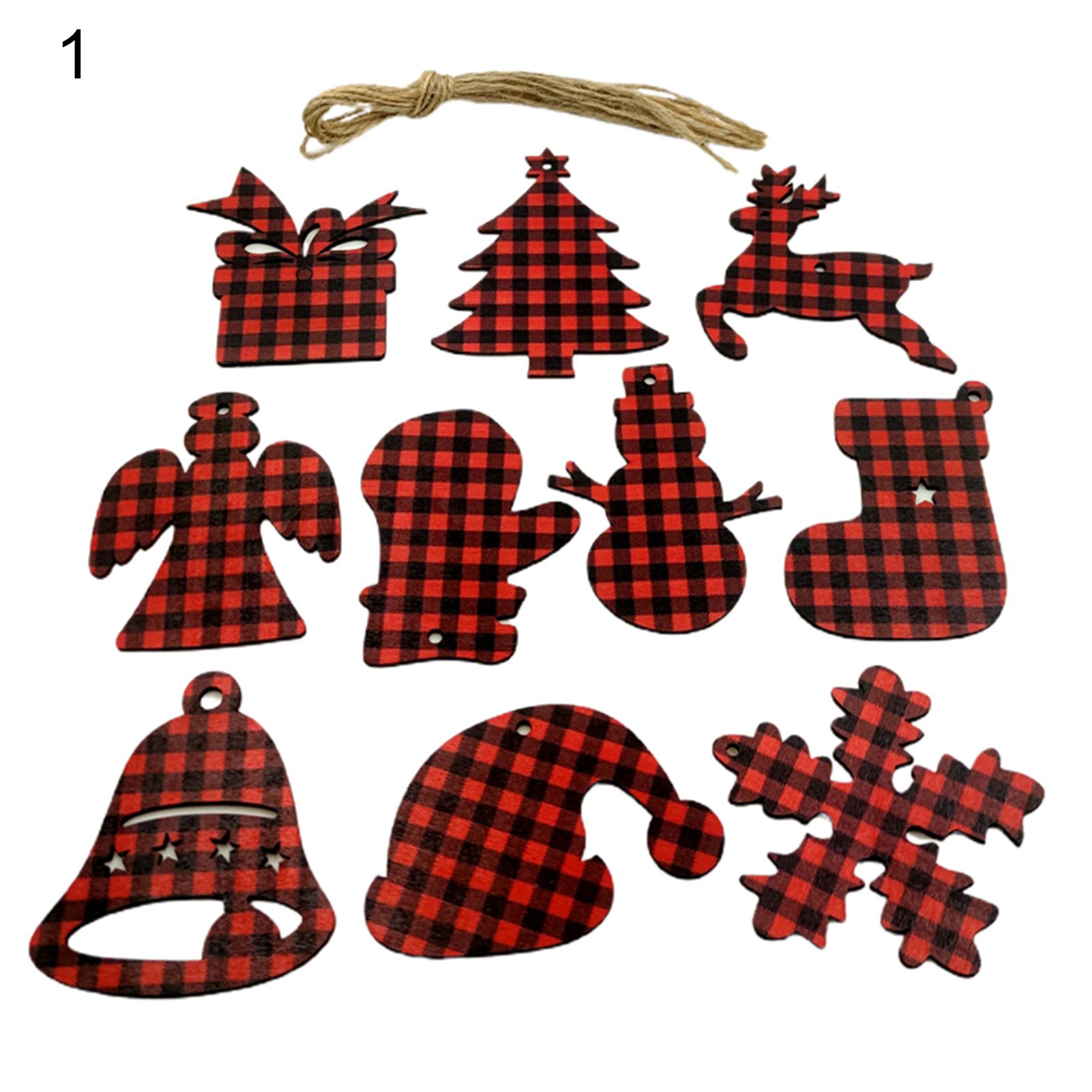 Christmas Pendants Plaid Delicate Craft Christmas Ornaments