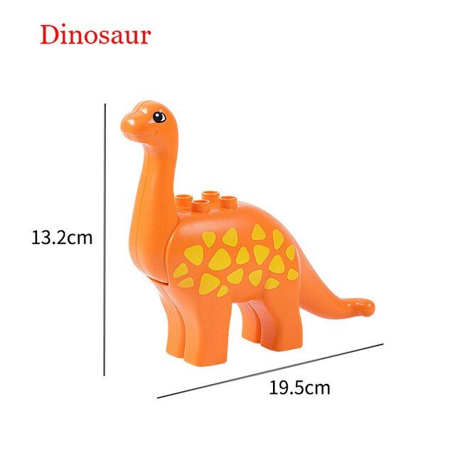 DIY Big Size Farm Jungle Prairie Sea Animals Building Blocks Compatible Duploed Dinosaur Bricks Kids Educational Toys