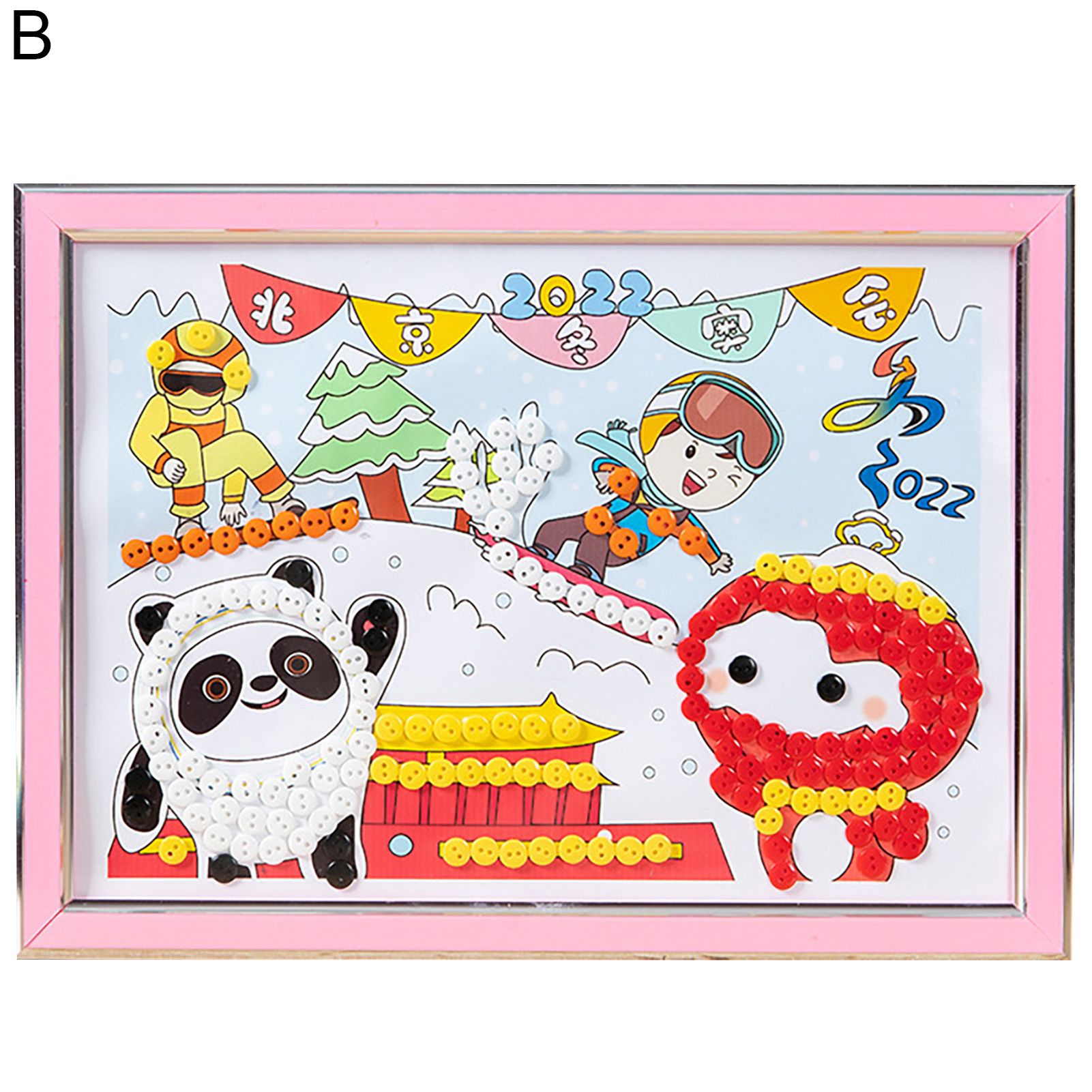 Button Sticker Art Toy Beautiful Endless Fun Button Mosaic Sticker Art