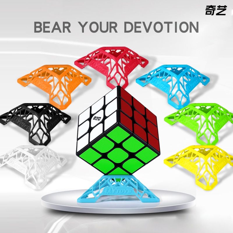 QIYI DNA 7pcs Color 2x2 3x3 4x4 Cube Stand Top Quality Speed Magic Cubing Speed Plastic Base Holder Educational Learning Toys
