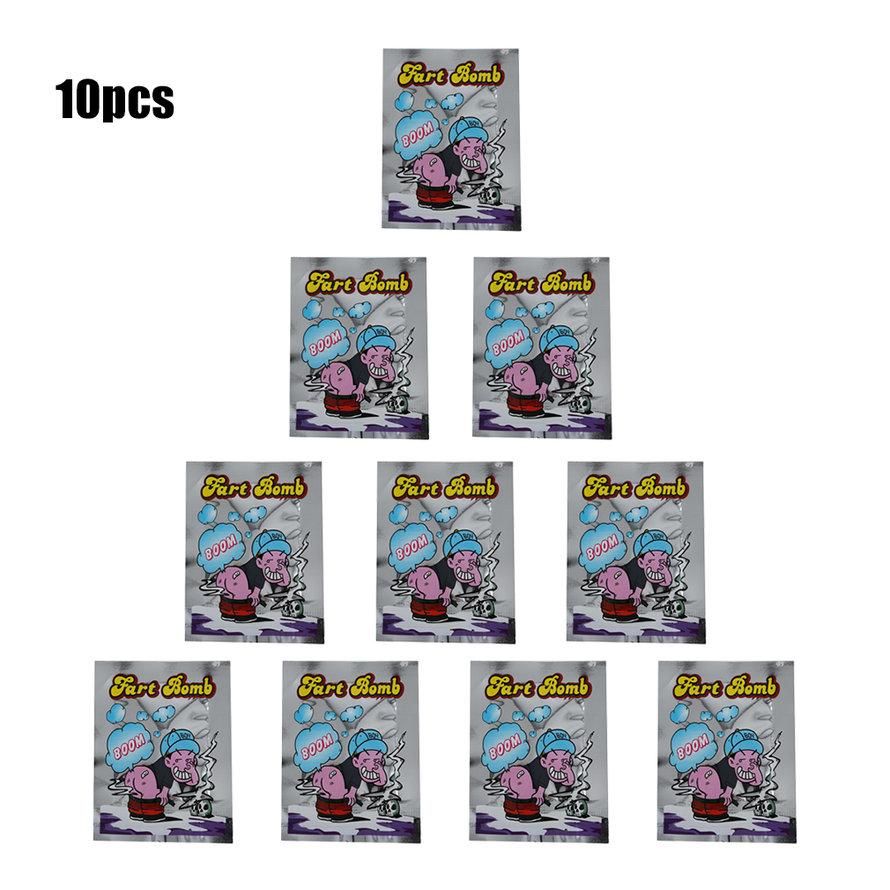 OSMAN 10 Pieces Smelly Fart Bomb Bag Fool Toy Novelty Prank Someone Stink Exploding Silver