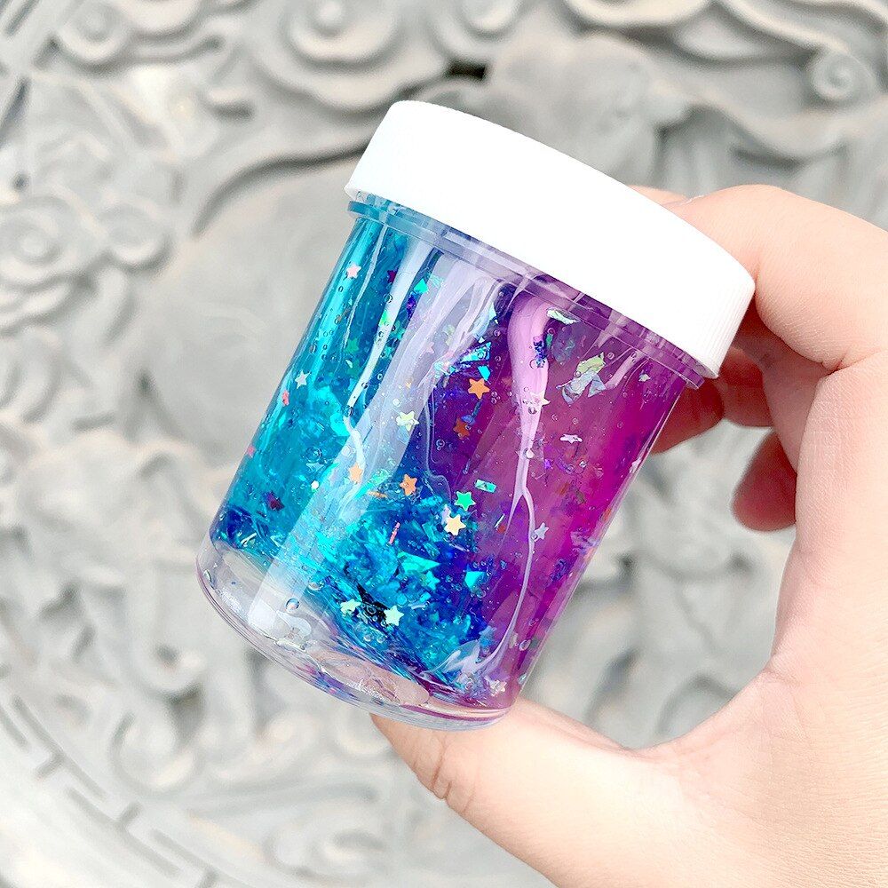 120ML Kids Cloud Slime Fluffy Rainbow DIY Mixing Slime Charms Clay Squishy Putty Toy Kids Relief Stress Toys for Children