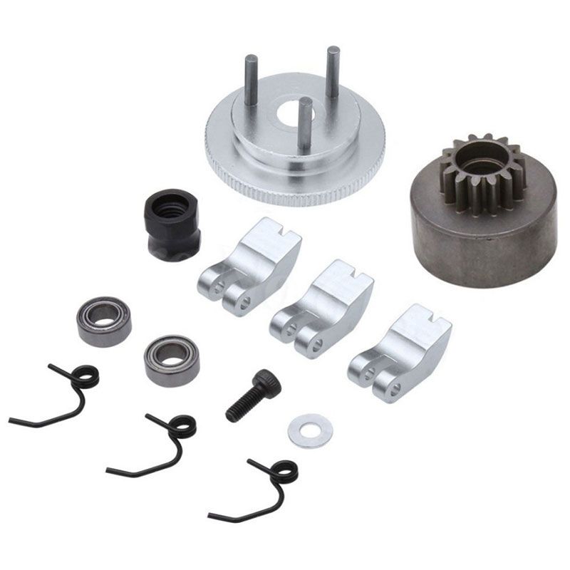 RC Clutch Bell 14T Gear Bearing Clutch Shoes Springs Cone&Engine Nut Flywheel Assembly for 1/8 RC Model Nitro Car HPI HSP Traxxas