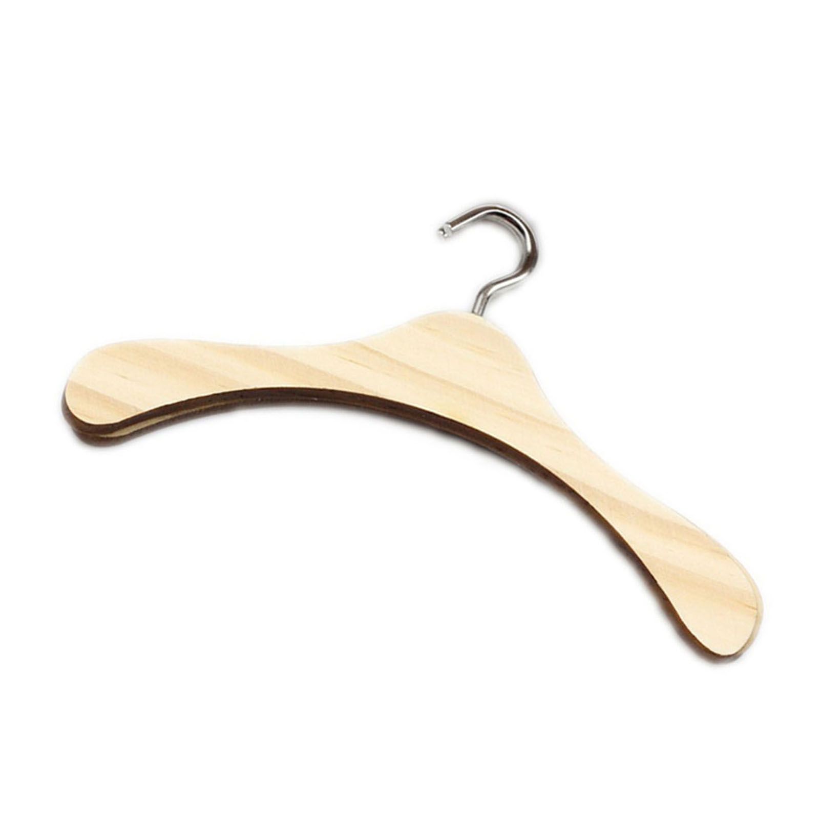 Wood Cloth Hanger Creative Portable Rust-proof Doll Wooden Clothing Organizer for Toy