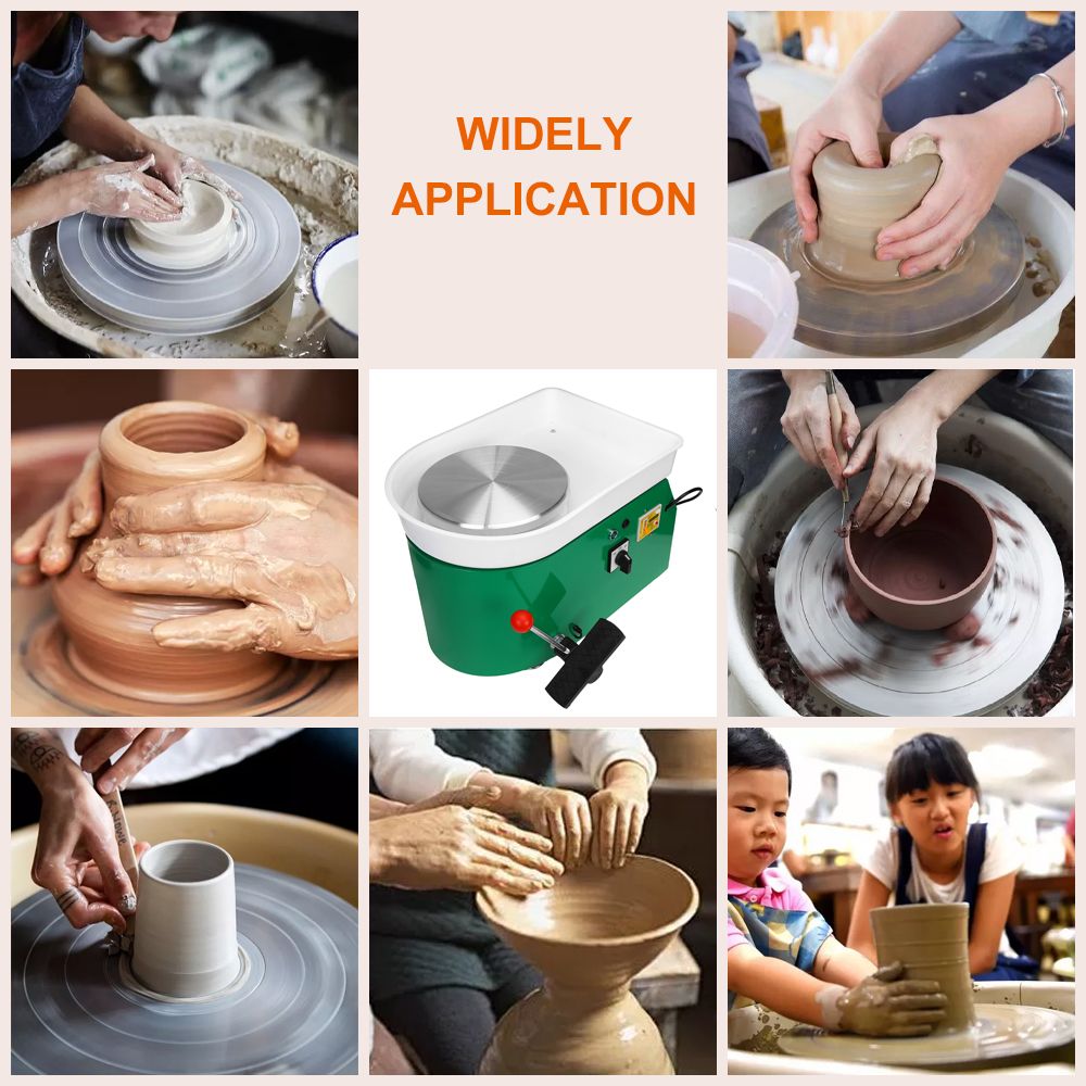 600W Electric Pottery Wheel Machine Stationery DIY Ceramic Art Tool Clay Craft Making 25 cm Wheel Diameter - US Plug110V