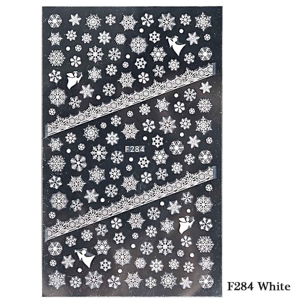 1pcs Christmas Nail Stickers Decals Snow Flakes Xmas Wraps Snowman Winter Nail Art Decorations Manicure Tools Sliders BEF281-284