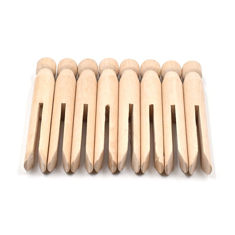 Wood Clothes Pins Pegs Old School 50 Count Round Clothespins Weather Resistant Peg Dolls Traditional Peg