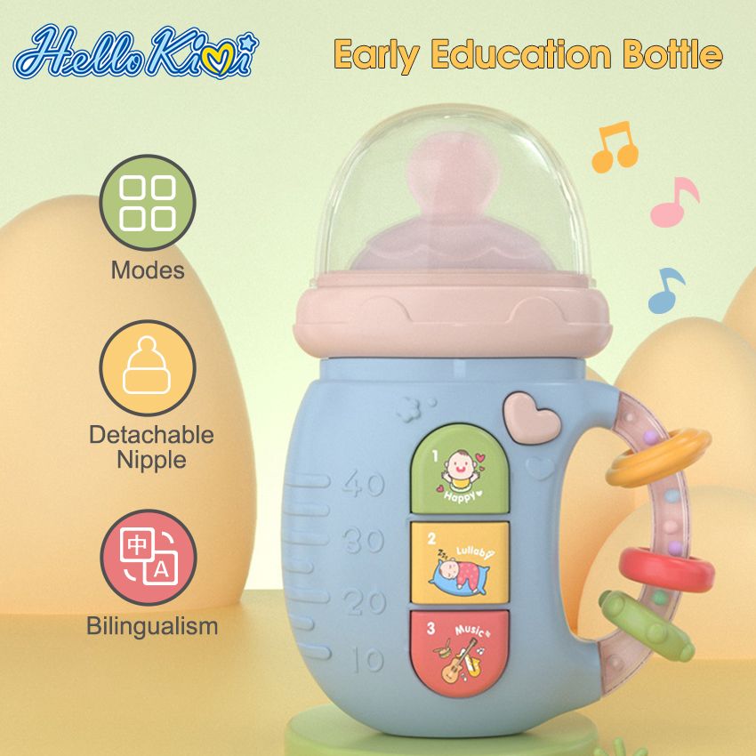 HelloKimi Baby Toys Early Education Music Lighting Soothing Chewable Pacifier Rattles 7 Model Multifunctional Early Learning Machine Bilingual Pronunciation Teether Removable Baby Comfort Toy