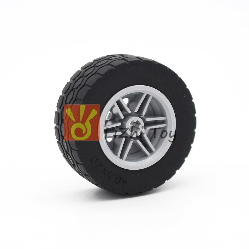 Blocks Technology Parts 56145+15413 49.5x20mm Tire Wheel Educational Toys Car Bulk Compatible All Brands Mechanical Parts