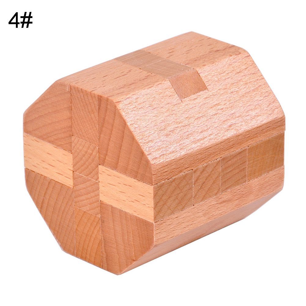 Classic Wooden Puzzles Cube Kongming Luban Lock Brain Teaser Educational Toy